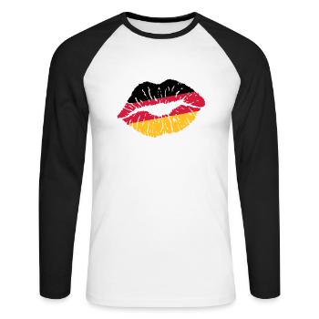 Kiss (Germany, Netherlands) - Unisex Long Sleeve Baseball T-Shirt - white/black - Front - Nik (191cm)