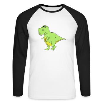 Trex - T-shirt baseball manches longues Homme - blanc/noir - Devant - Nik (191cm)