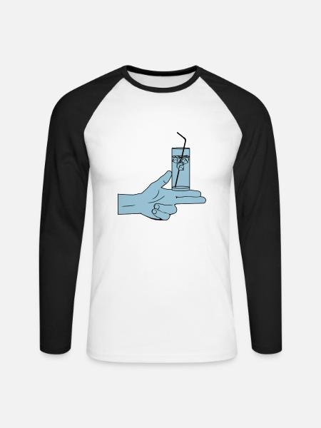 Pistolero Cóctel - Unisex Baseballshirt langarm - Weiß/Schwarz
