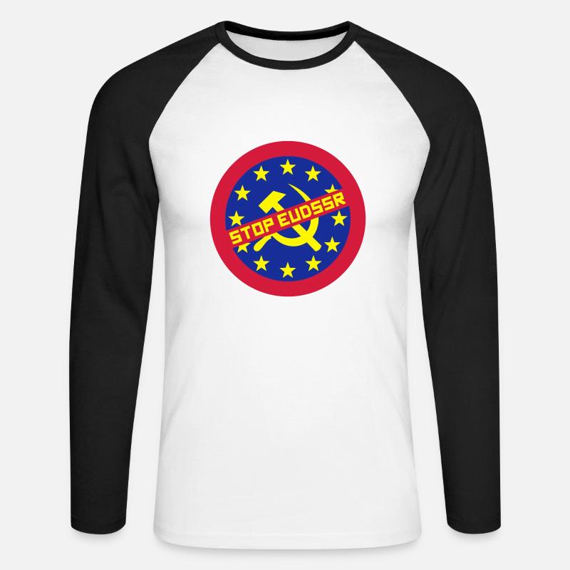 Stop EUdSSR - Unisex Baseballshirt langarm - Weiß/Schwarz