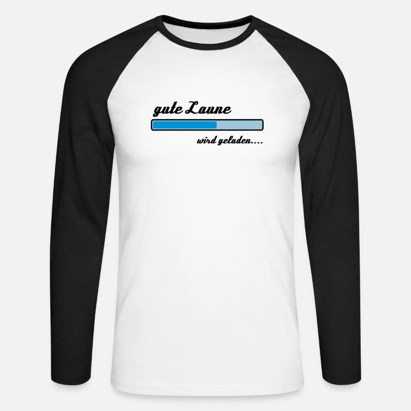 Gute Laune wird geladen... - Unisex Baseballshirt langarm - Weiß/Schwarz