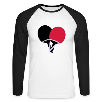 Table tennis, ping pong - Unisex Long Sleeve Baseball T-Shirt - white/black - Front - Nik (191cm)