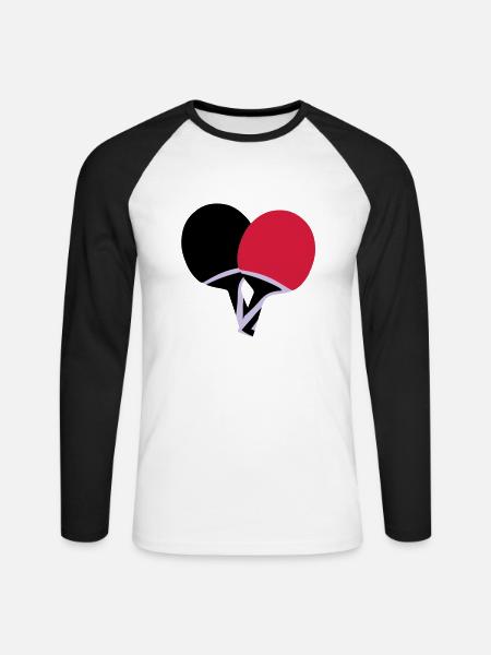 Table tennis, ping pong - Unisex Long Sleeve Baseball T-Shirt - white/black