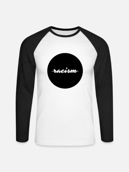 no racism - Unisex Baseballshirt langarm - Weiß/Schwarz