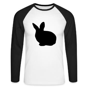 lapin - T-shirt baseball manches longues Homme - blanc/noir - Devant - Nik (191cm)