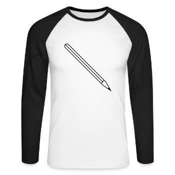pencil - Unisex Long Sleeve Baseball T-Shirt - white/black - Front - Nik (191cm)