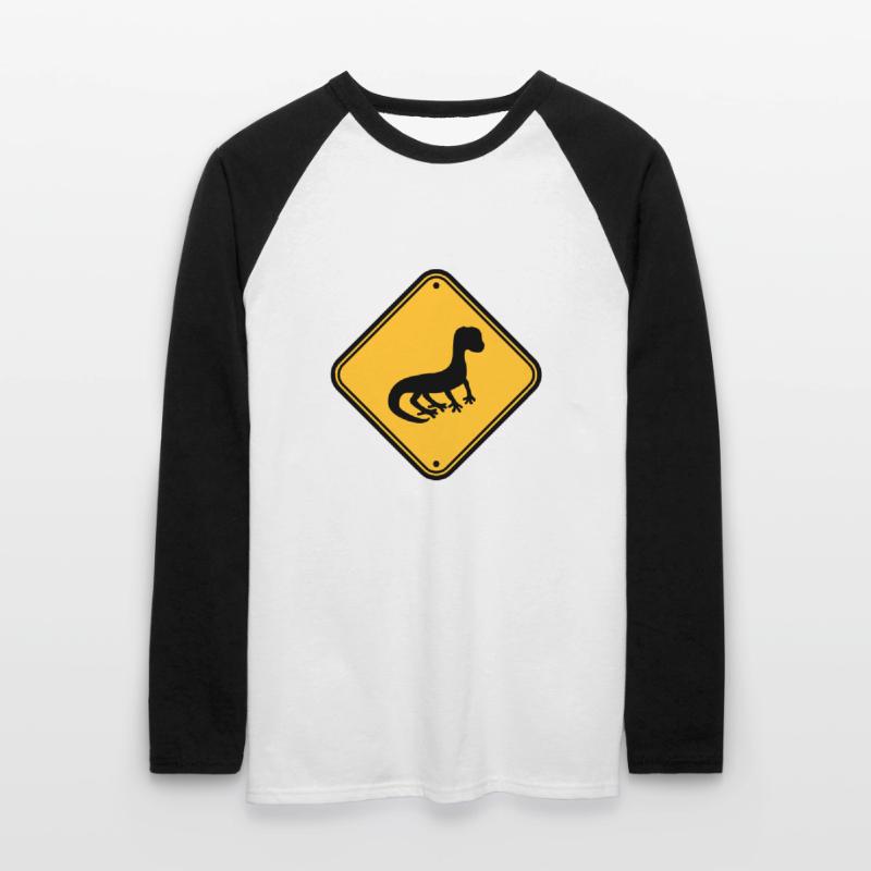 warning caution caution note shield silhouette Unisex Long Sleeve Baseball T-Shirt
