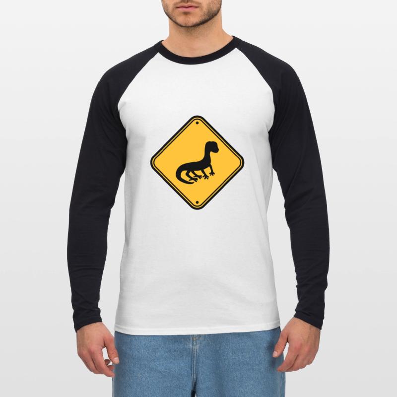 warning caution caution note shield silhouette Unisex Long Sleeve Baseball T-Shirt