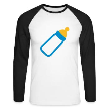 Baby - Unisex Baseballshirt langarm - Weiß/Schwarz - Vorne - Nik (191cm)