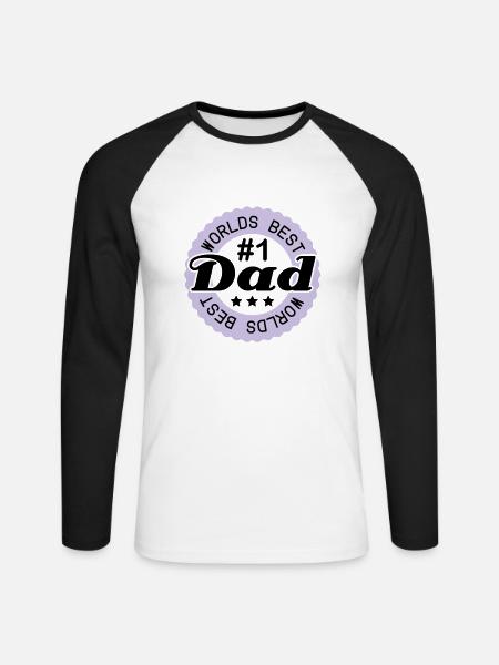 worlds_best_dad___f2 - Unisex Long Sleeve Baseball T-Shirt - white/black
