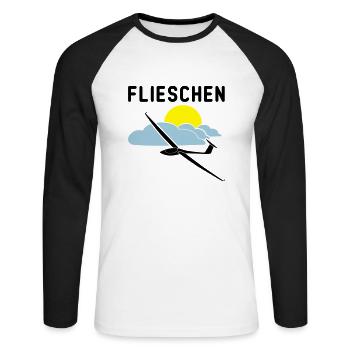 Cocktailglas mit Segelflieger Segelflugzeug - Unisex Baseballshirt langarm - Weiß/Schwarz - Vorne - Nik (191cm)