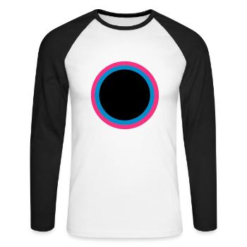 Circle - Unisex Long Sleeve Baseball T-Shirt - white/black - Front - Nik (191cm)