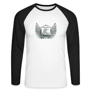 paintball - Unisex Baseballshirt langarm - Weiß/Schwarz - Vorne - Nik (191cm)