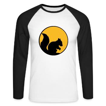 mond nacht sonne kreis rund logo silhouette schwar - Unisex Baseballshirt langarm - Weiß/Schwarz - Vorne - Nik (191cm)