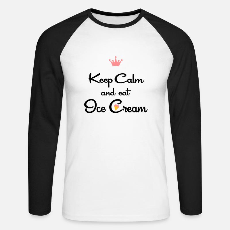 eis - Unisex Baseballshirt langarm - Weiß/Schwarz