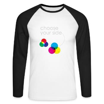 Color systems - Unisex Long Sleeve Baseball T-Shirt - white/black - Front - Nik (191cm)
