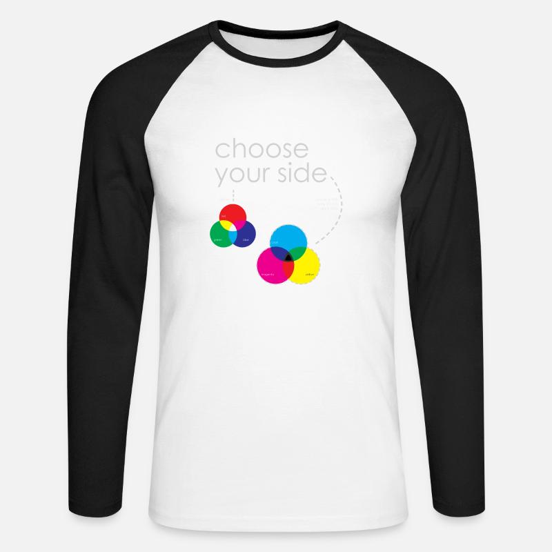 Farbsysteme - Unisex Baseballshirt langarm - Weiß/Schwarz