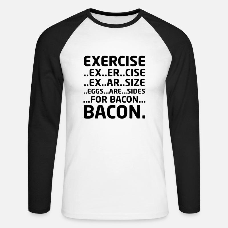 Bacon Logical Deduction - Unisex Baseballshirt langarm - Weiß/Schwarz