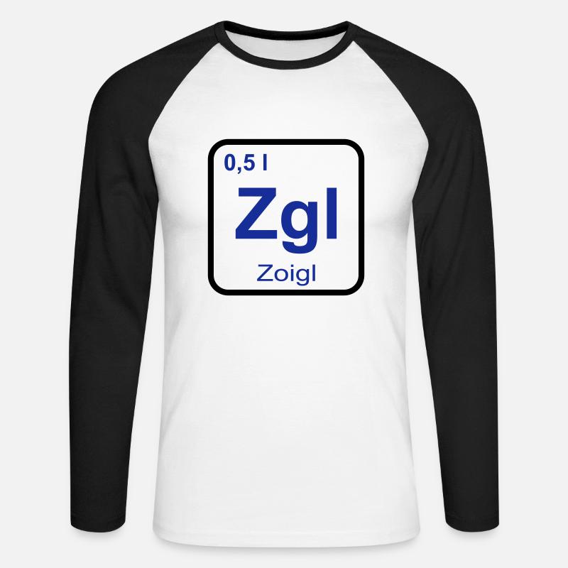 Zoigl Bier - Unisex Baseballshirt langarm - Weiß/Schwarz