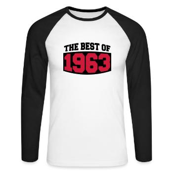 The Best Of 1963 - Unisex Long Sleeve Baseball T-Shirt - white/black - Front - Nik (191cm)