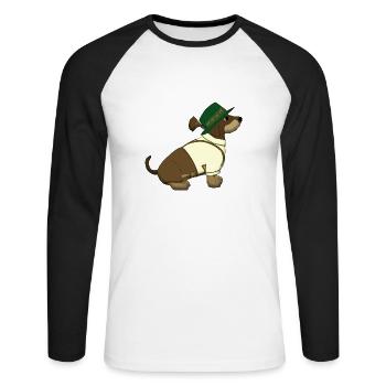 bavarian teckel sit - Unisex Long Sleeve Baseball T-Shirt - white/black - Front - Nik (191cm)