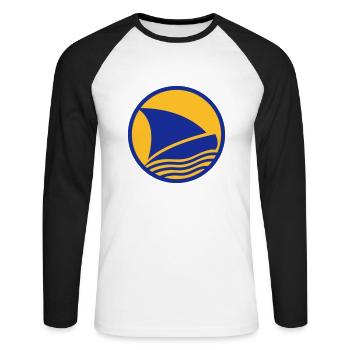 Sailingboat Logo - T-shirt baseball manches longues Homme - blanc/noir - Devant - Nik (191cm)