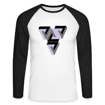 Penrose Triangle - T-shirt baseball manches longues Homme - blanc/noir - Devant - Nik (191cm)