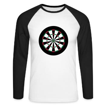 Dart Board - T-shirt baseball manches longues Homme - blanc/noir - Devant - Nik (191cm)