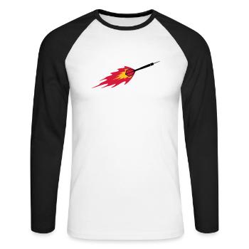 Dart Fire - Unisex Baseballshirt langarm - Weiß/Schwarz - Vorne - Nik (191cm)