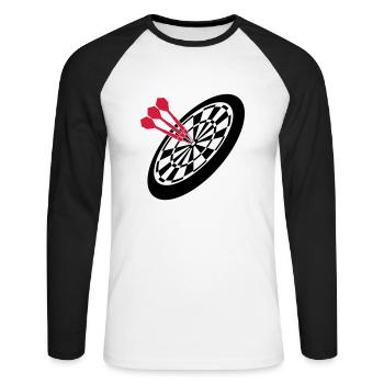 Dart Sport - T-shirt baseball manches longues Homme - blanc/noir - Devant - Nik (191cm)
