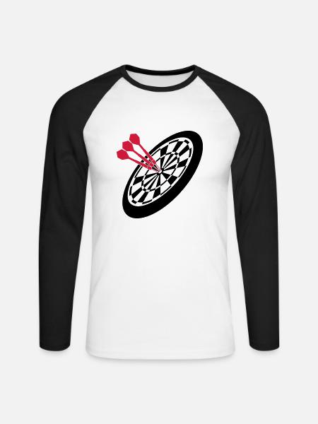 Dart Sport - Unisex Long Sleeve Baseball T-Shirt - white/black