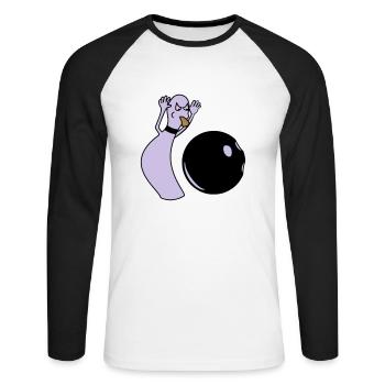 ällabätsch reloaded - Unisex Long Sleeve Baseball T-Shirt - white/black - Front - Nik (191cm)