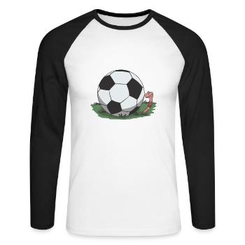 Idée cadeau football - T-shirt baseball manches longues Homme - blanc/noir - Devant - Nik (191cm)