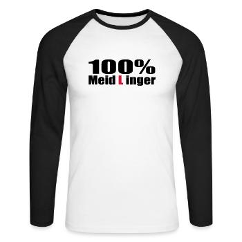 wien meidlinger - Unisex Baseballshirt langarm - Weiß/Schwarz - Vorne - Nik (191cm)