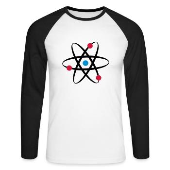 big bang atome physik - Unisex Baseballshirt langarm - Weiß/Schwarz - Vorne - Nik (191cm)