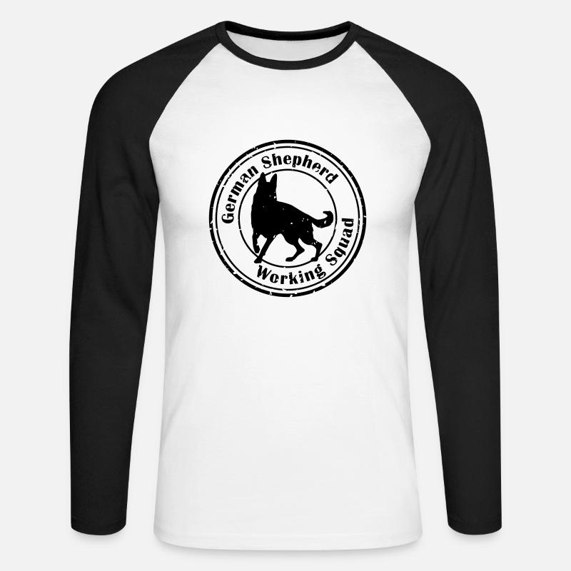 GSD Working Squad - Unisex Baseballshirt langarm - Weiß/Schwarz