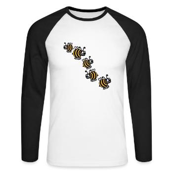 Thick crazy bees - Unisex Long Sleeve Baseball T-Shirt - white/black - Front - Nik (191cm)