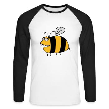 Fun thick bee - Unisex Long Sleeve Baseball T-Shirt - white/black - Front - Nik (191cm)