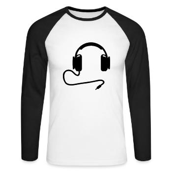 Casque - T-shirt baseball manches longues Homme - blanc/noir - Devant - Nik (191cm)