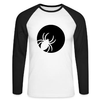 Araignée - T-shirt baseball manches longues Homme - blanc/noir - Devant - Nik (191cm)