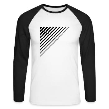 Triangular shape lines Many lines pattern - Unisex Long Sleeve Baseball T-Shirt - white/black - Front - Nik (191cm)