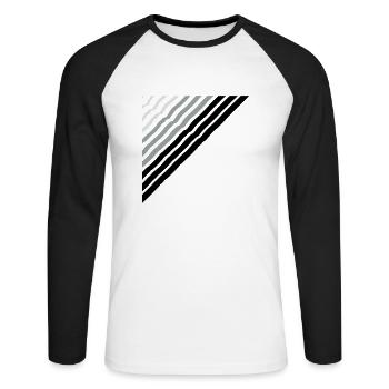 Forme triangulaire Beaucoup de lignes de lignes - T-shirt baseball manches longues Homme - blanc/noir - Devant - Nik (191cm)
