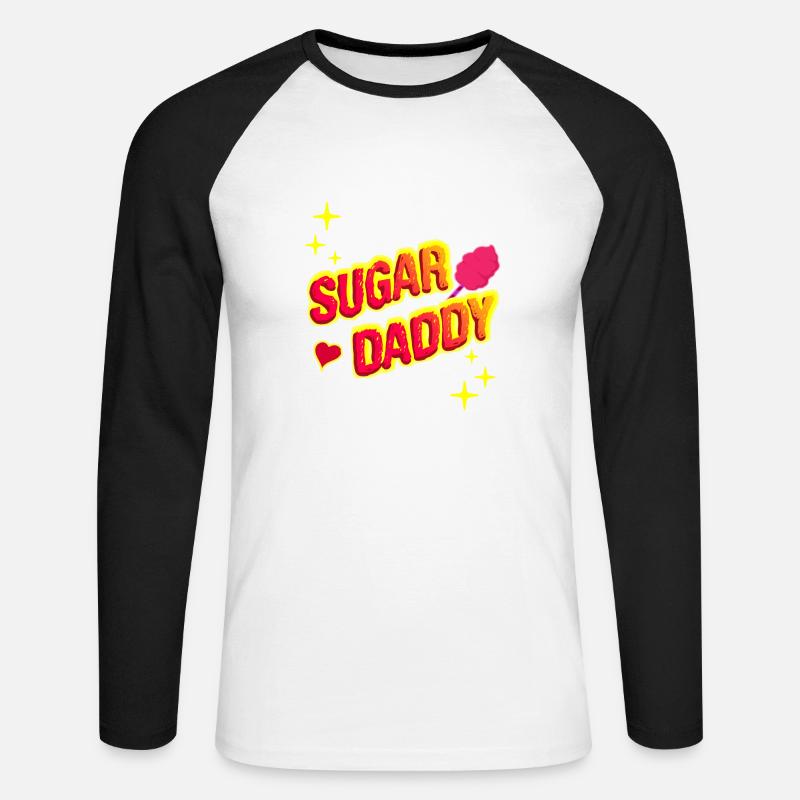 Sugar Daddy - Lustige Geschenkidee - Unisex Baseballshirt langarm - Weiß/Schwarz