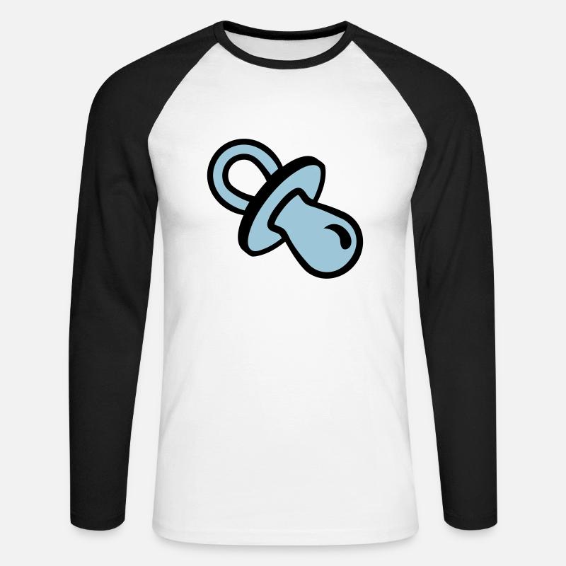 Schnuller - Unisex Baseballshirt langarm - Weiß/Schwarz
