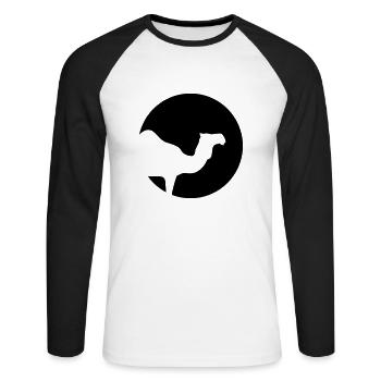 Chameau - T-shirt baseball manches longues Homme - blanc/noir - Devant - Nik (191cm)