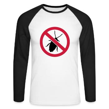 Kakerlake - Unisex Baseballshirt langarm - Weiß/Schwarz - Vorne - Nik (191cm)