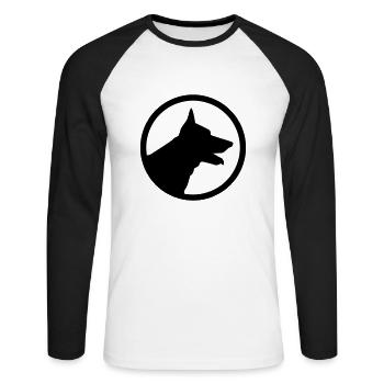 Berger - T-shirt baseball manches longues Homme - blanc/noir - Devant - Nik (191cm)