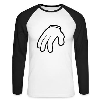handschuh cartoon hand arme clipart ohne koerper c - Unisex Baseballshirt langarm - Weiß/Schwarz - Vorne - Nik (191cm)