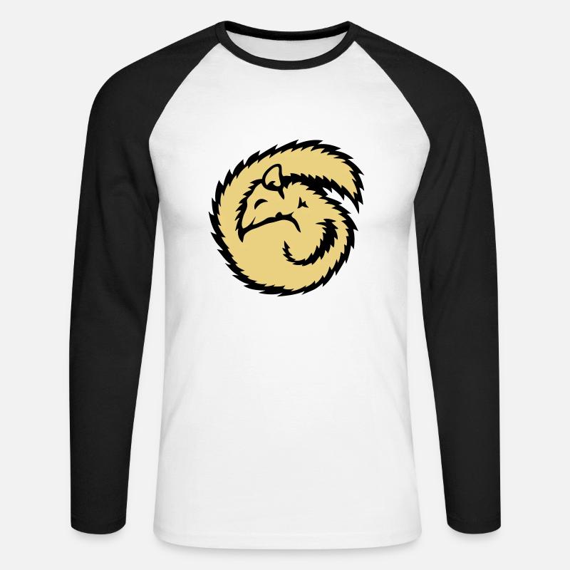 Lieertier schlafen schlafe winterschlaf - Unisex Baseballshirt langarm - Weiß/Schwarz