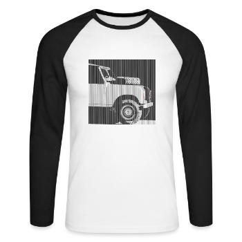 défenseur - T-shirt baseball manches longues Homme - blanc/noir - Devant - Nik (191cm)